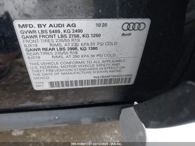 WA1BAAFY0M2023680 Audi Q5 Premium Plus 45 Tfsi Quattro S Tronic