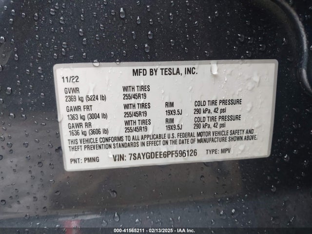 2023 TESLA MODEL Y 7SAYGDEE6PF596126 Photo 8