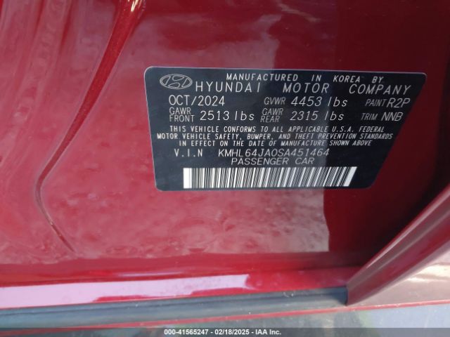 KMHL64JA0SA451464 Hyundai SONATA SEL