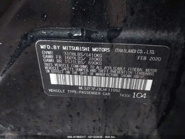 2020 MITSUBISHI MIRAGE G4 ML32F3FJ3LHF11092 Photo 8