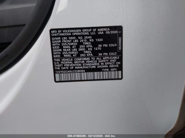 1V2YE2CA5LC228064 Volkswagen Atlas Cross Sport 3.6l V6 Se W/technology/3.6l V6 Se W/technology R-line