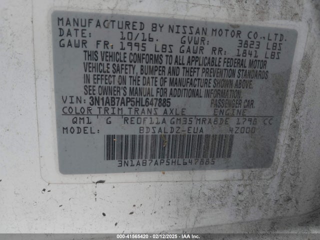 3N1AB7AP5HL647885 Nissan SENTRA SV