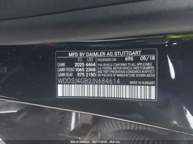 WDDSJ4GB2JN684614 Mercedes-Benz CLA 250 4MATIC