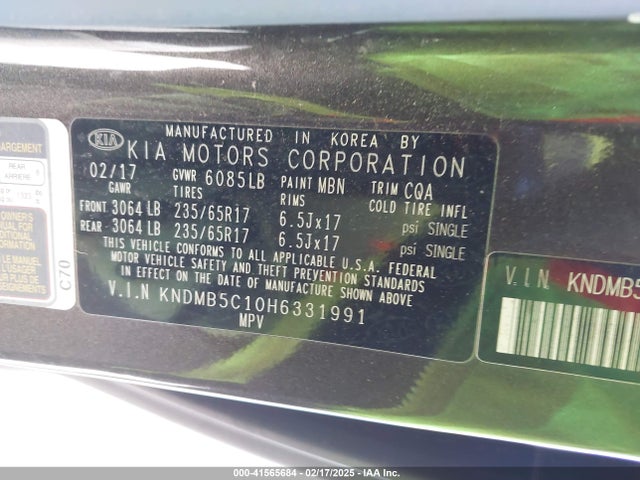 KIA SEDONA LX 2017 KNDMB5C10H6331991 Image 9