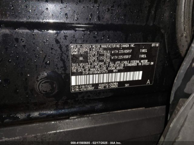 2T3P1RFV8KW070475 Toyota Rav4 Xle
