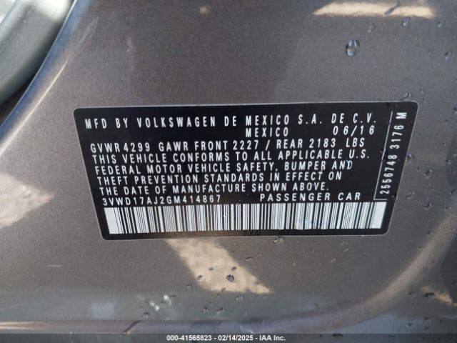 3VWD17AJ2GM414867 Volkswagen Jetta 1.8t Sport