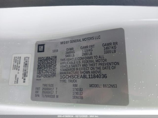 1GCHSCEA8L1184036 Chevrolet Colorado 2wd  Long Box Lt