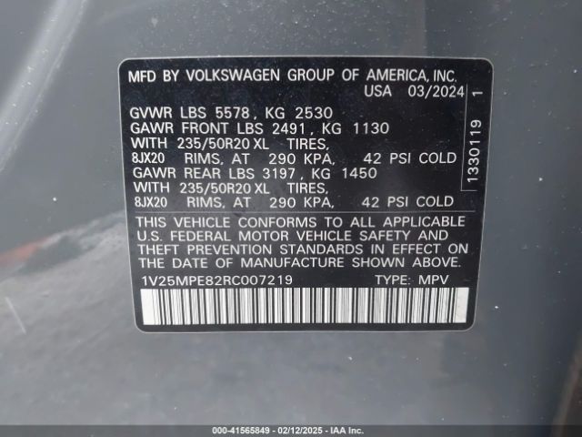 1V25MPE82RC007219 Volkswagen Id.4 S