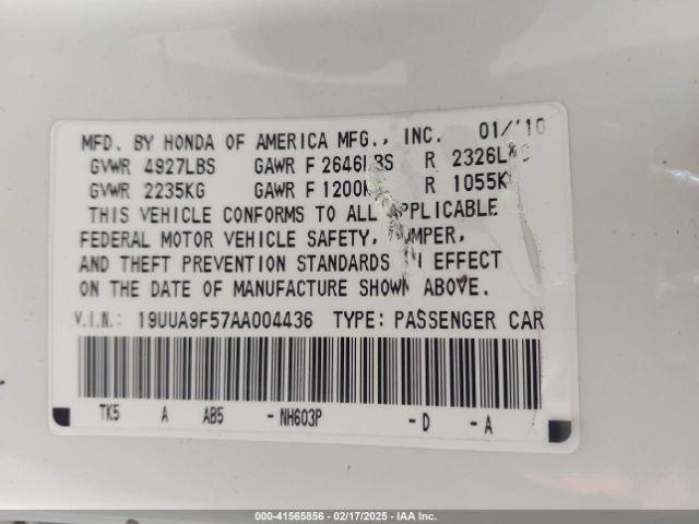 2010 ACURA TL 19UUA9F57AA004436 Photo 8