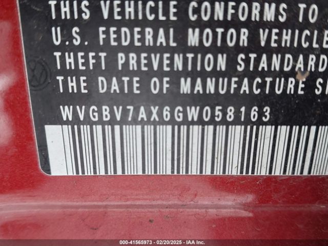 WVGBV7AX6GW058163 Volkswagen TIGUAN SE