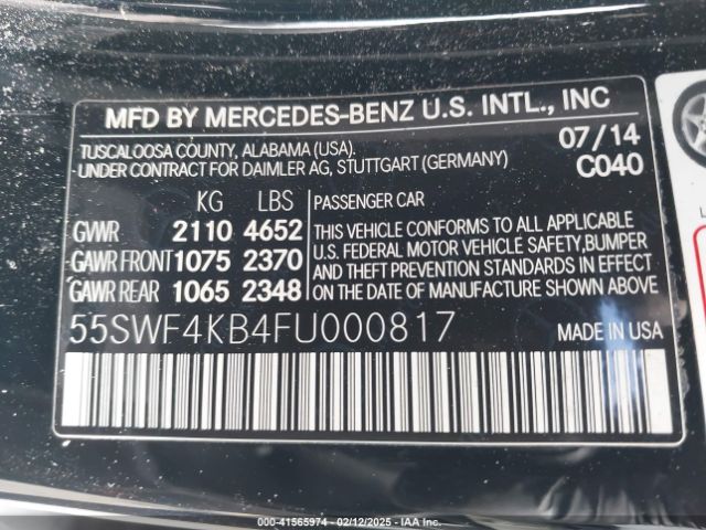 55SWF4KB4FU000817 Mercedes-Benz C 300 4matic/luxury 4matic/sport 4matic