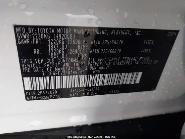 4T3E6RFV9RU169387 Toyota Rav4 Hybrid Xse