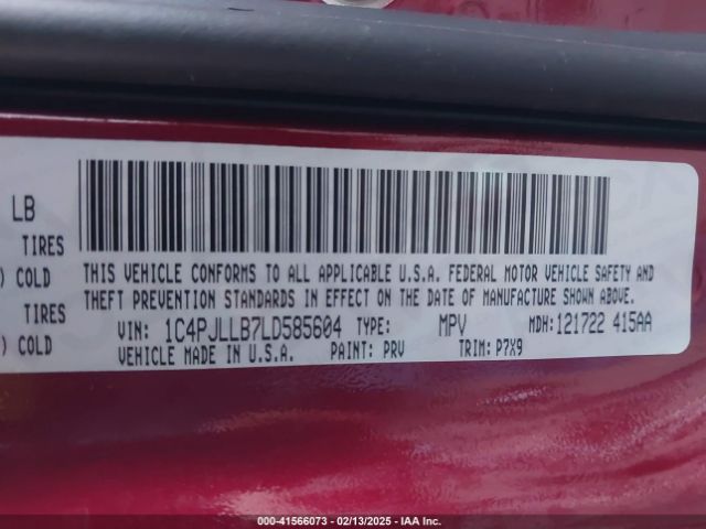 1C4PJLLB7LD585604 Jeep Cherokee Latitude Plus Fwd