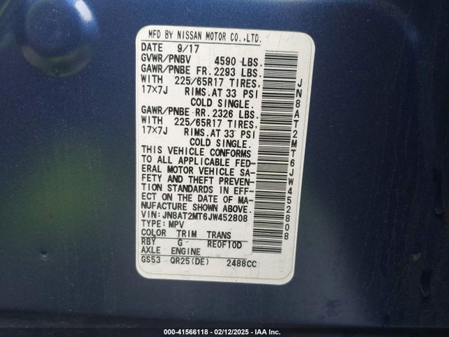 Nissan ROGUE S 2018 JN8AT2MT6JW452808 Image 9