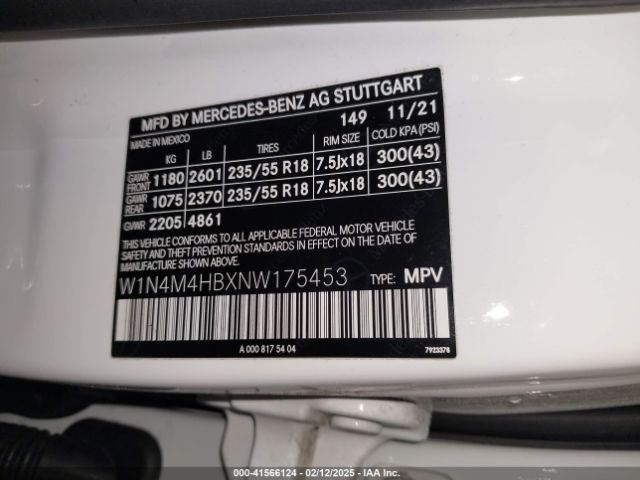 W1N4M4HBXNW175453 Mercedes-Benz Glb 250 4matic