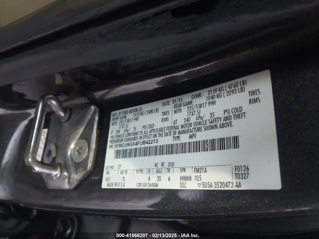 Ford ESCAPE SE 2015 1FMCU9GX4FUB42213 Image 9