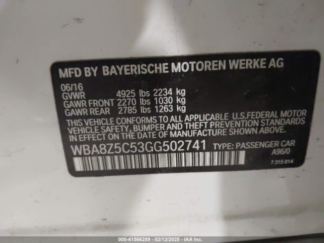 2016 BMW 328I GRAN TURISMO WBA8Z5C53GG502741 Photo 8