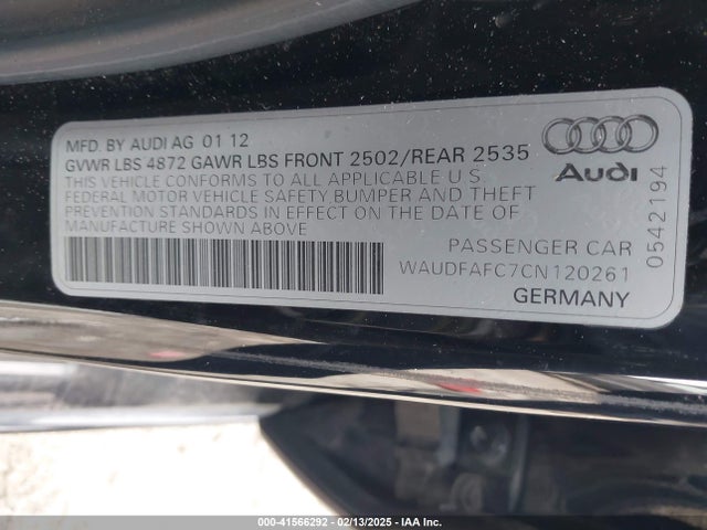 2012 AUDI A6 WAUDFAFC7CN120261 Photo 8