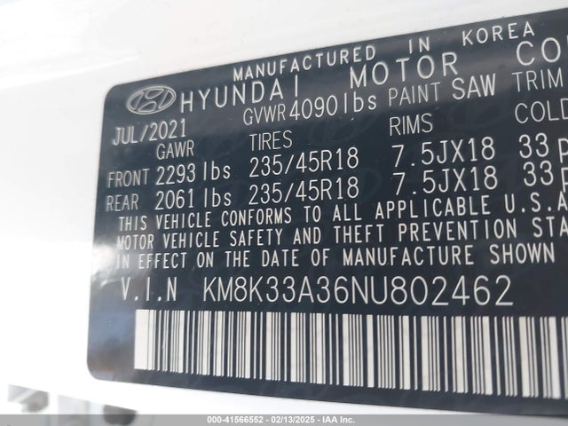 Hyundai Kona N Line 2022 KM8K33A36NU802462 Image 9