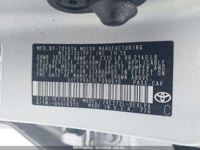 5YFEPRAE0LP090616 Toyota COROLLA LE