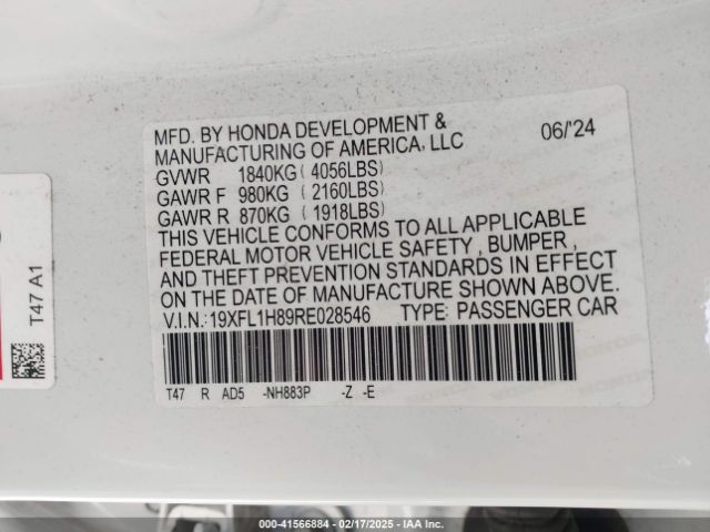19XFL1H89RE028546 Honda Civic Sport Touring