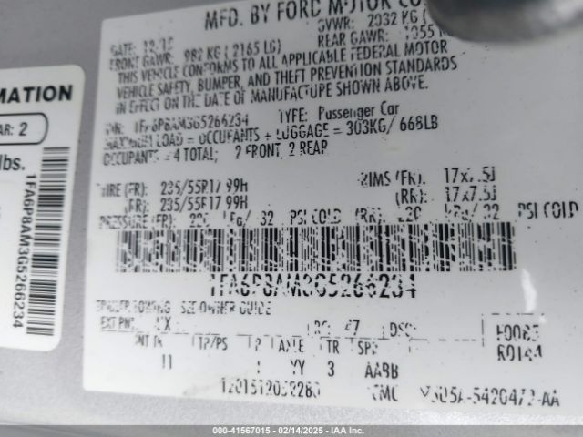 1FA6P8AM3G5266234 Ford Mustang V6