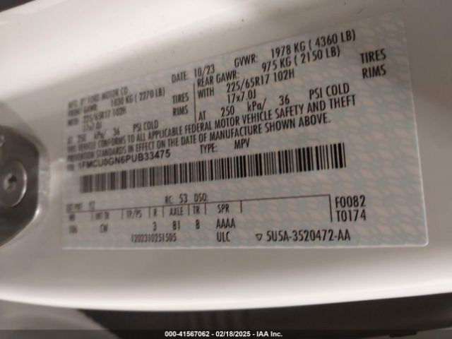 2023 FORD ESCAPE 1FMCU0GN6PUB33475 Photo 8