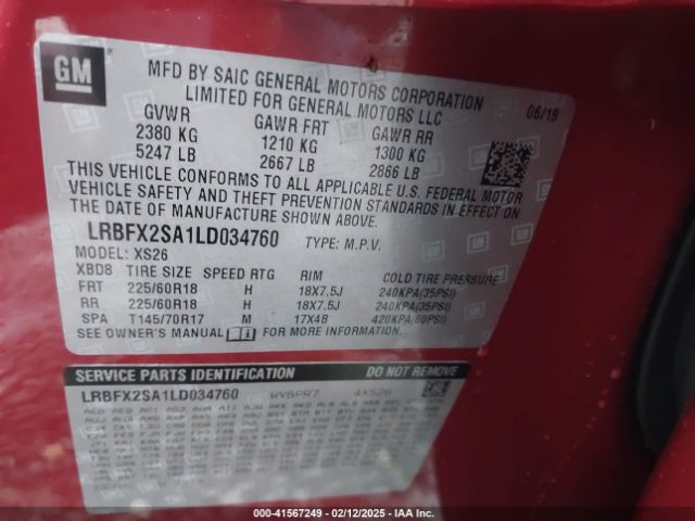 LRBFX2SA1LD034760 Buick Envision Awd Essence