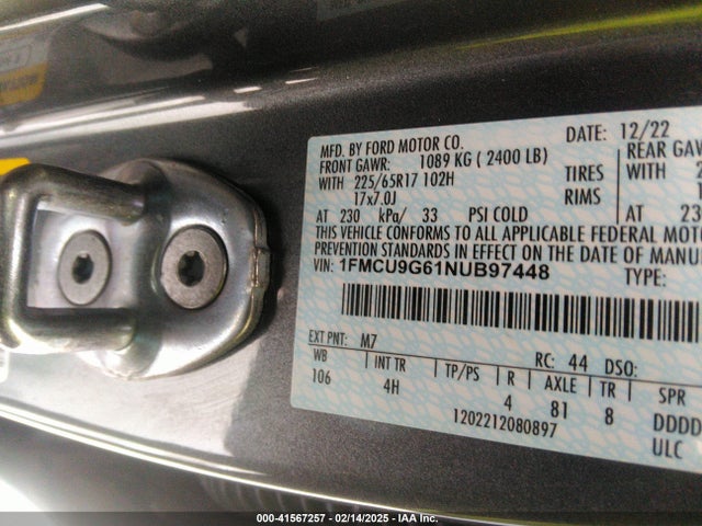 1FMCU9G61NUB97448 Ford ESCAPE SE