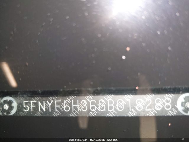 5FNYF6H36GB018288 Honda Pilot Ex