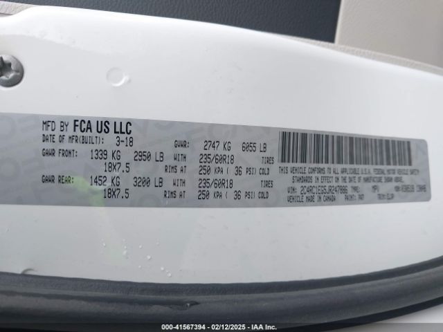 2018 CHRYSLER PACIFICA 2C4RC1EG5JR247886 Photo 8