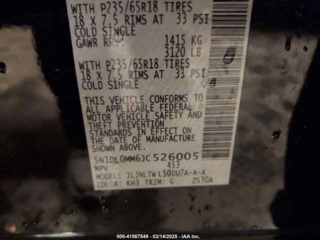 5N1DL0MM6JC526005 Infiniti QX60