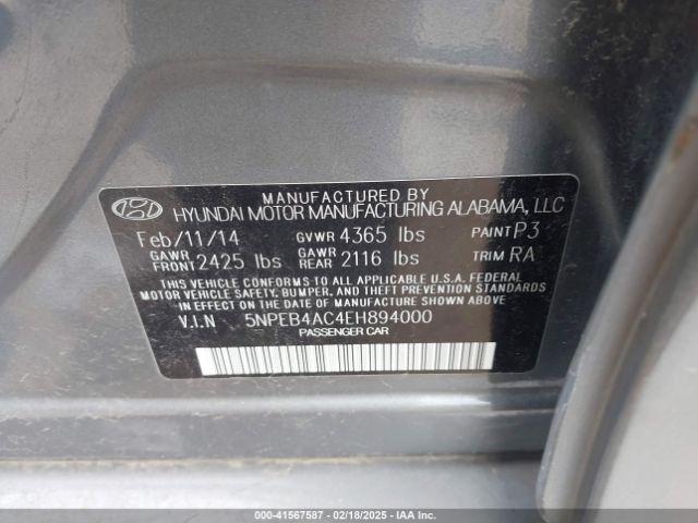 5NPEB4AC4EH894000 Hyundai SONATA GLS