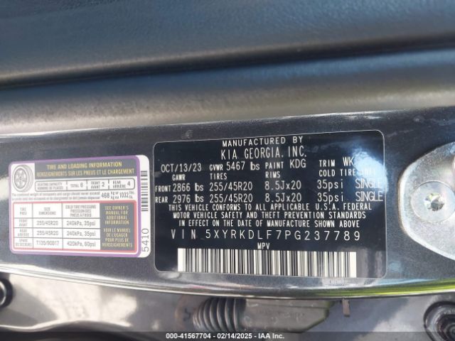 5XYRKDLF7PG237789 KIA Sorento Sx Prestige
