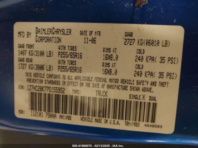 2007 MITSUBISHI RAIDER 1Z7HC28K77S155952 Photo 8