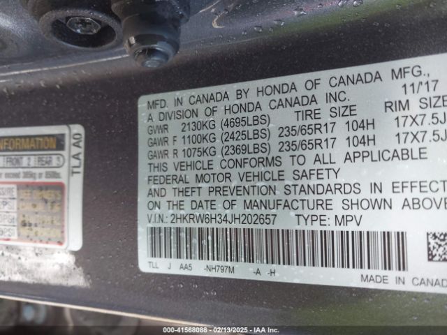 2HKRW6H34JH202657 Honda CR-V LX
