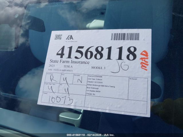5YJ3E1EA6PF495631 Tesla Model 3 Rear-wheel Drive