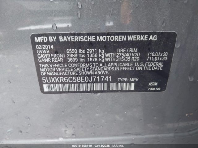 5UXKR6C58E0J71741 BMW X5 Xdrive50i