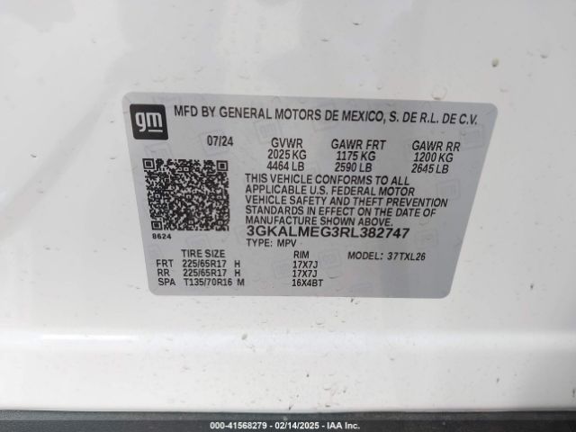 3GKALMEG3RL382747 GMC Terrain Fwd Sle