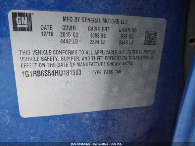 1G1RB6S54HU181503 Chevrolet Volt Premier