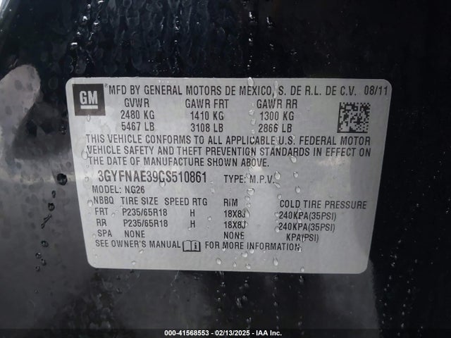 2012 CADILLAC SRX 3GYFNAE39CS510861 Photo 8