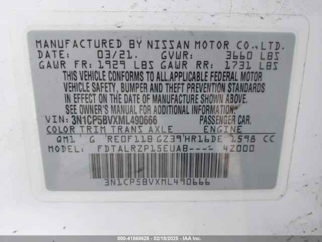 Nissan Kicks S Xtronic Cvt 2021 3N1CP5BVXML490666 Image 9