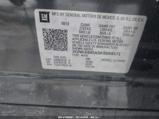 3GNKBBRA5KS698571 Chevrolet Blazer