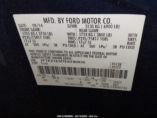 Ford F-150 Xl 2014 1FTEX1EM7EKF80930 Image 9