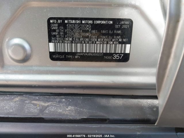 2022 MITSUBISHI OUTLANDER SPORT JA4APVAU6NU000237 Photo 8