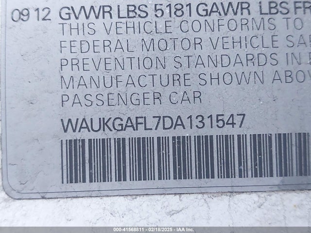 2013 AUDI S4 WAUKGAFL7DA131547 Photo 8