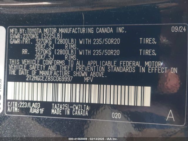 2T2HGCEZ8SC069997 Lexus t24a-fts