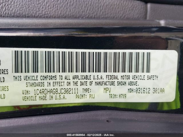 1C4RDHAG8JC302111 Dodge Durango Sxt Rwd