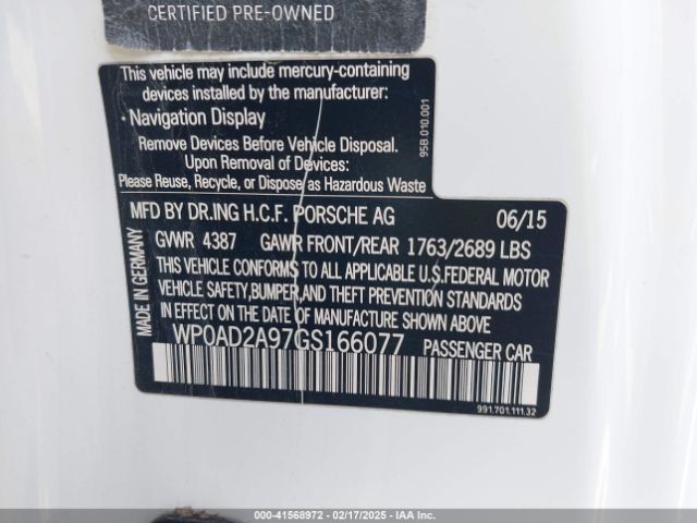 WP0AD2A97GS166077 Porsche 911 TURBO