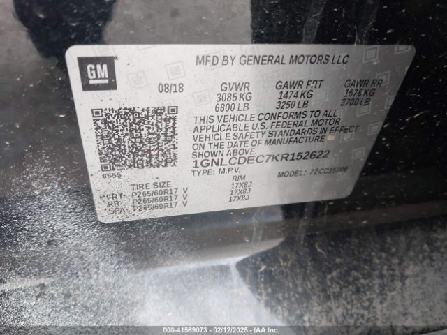 1GNLCDEC7KR152622 Chevrolet Tahoe Commercial Fleet